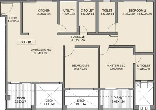Godrej 24 3 BHK Floor Plan